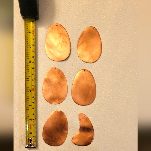 6 Copper Blank for Stamping / enamelling , round geometric form - Picture 5 of 6